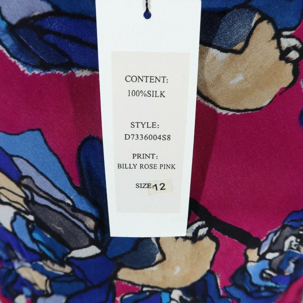 DIANE VON FURSTENBERG Size 12 Silk Suffolk Billy Rose Pink Lace Trim Dress NWT - Picture 6 of 7
